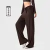 Pantalones anchos de corte holgado para mujer con cinturón desmontable, transpirables y adecuados para deportes y uso casual, con una caída fluida que disimula la figura y crea un efecto adelgazante, en un estilo recto y largo