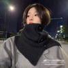 Chal para Mujer en Otoño e Invierno, Bufanda de Cuello Cálida tipo Pulóver, Chal de Punto de Cuello Alto para Hombros, Estilo Coreano, Elegante Chal Bufanda Dividida