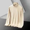 280g Veludo Alemão Outono/Inverno Veludo Escovado Dupla Face Gola Alta Manga Longa Camada Base Masculina Quente Roupas de Outono Camiseta
