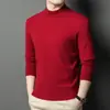 Suéter de Lana Puyuan 2025 Nuevo para Hombre Invierno Cuello Alto Casual Color Sólido Tejido Grueso Suéter Básico