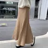 Falda de Estilo para Viajar Alta Forma A Plisada tipo Paraguas de Punto para Mujer Otoño e Invierno 2024 Cintura Alta Adelgazante Estilo Occidental Falda de Punto