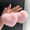 Colgante de Bolita de Pelo de Corazón Lindo Pequeño Amor para Año Nuevo Colgante para Llavero de Coche Colgante de Felpa Adornos para Colgar en Mochilas Bolsos para Mujeres