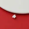 Prata Esterlina 925 Contas Vazadas de Moeda Contas de Engrenagem Contas de Flor de Pessegueiro Contas da Sorte Pulseira Tecelagem DIY Superfície Brilhante Trevo de Quatro Folhas Contas