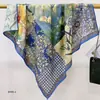 Nuevo Pañuelo Cuadrado de Terciopelo Impreso por Ambos Lados para Mujer, Estilo Coreano Retro Patrón de Espiga 90 Pañuelo de Seda con Elegante Chal Lote
