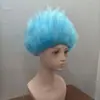 Peruca de Cabelo Azul Claro Fofa Retardante de Chamas para Festa de Halloween Role-Playing Cosplay Anime Performance Adereços