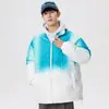 Mismo Estilo para Hombres y Mujeres Ropa Exterior de Algodón con Gradiente Estilo Nacional para Parejas Otoño e Invierno Ropa Exterior de Algodón Engrosada con Cuello Alto para Hombres Estilo Japonés Ropa Exterior Ligera Tendencia