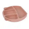 Tazón de Silicona para Comida Infantil con Ventosa, Vajilla Redonda de Silicona, Plato de Cena de Silicona Infantil de Grado Alimenticio Anti-Caídas y Resistente a Altas Temperaturas