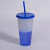 Stock Listo Transfronterizo Taza Sensible a la Temperatura que Cambia de Color Taza de Plástico Taza para Té de Frutas Taza para Bebidas Taza de Café Taza Reutilizable