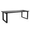 Cama Infantil Mobien Fresno Blanco Carbonizado Mate Norteamericana Mesa de Comedor Negra Estilo Wabi-Sabi Escritorio Rectangular de Madera Maciza para el Hogar