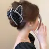 Clipe de Presilha Triângulo Xadrez Couro PU Estilo Coreano Outono e Inverno Elegante Presilha de Tubarão Grampo Simples Acessório de Cabelo