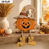 Nuevos adornos decorativos de Halloween superventas transfronterizos: calabaza de madera, bruja, espantapájaros, diablillo, decoraciones para el hogar