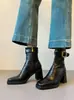 (en stock) Botines de Tacón Alto con Punta Cuadrada, Botines Cortos Retro, Botas tipo Martin con Suela Gruesa que Aumentan la Altura, Botas para Figuras Pequeñas y Delgadas