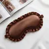 Máscara de Ojos de Seda Imitación Encaje Banda Elástica para Dormir Máscara de Ojos Bloqueadora de Luz No Presiona los Ojos Transpirable Viaje Máscara de Ojos Bordada Venta al por Mayor