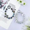 Nuevo Colgante de Llavero con Lazo de Cuentas de Colores Galvanizado para Funda de Teléfono, Pulsera DIY, Llavero de Cuentas de Cristal, Colgante para Bolso