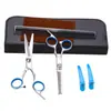 Tesouras de cabeleireiro de gama média para atacado de 6 polegadas conjunto de tesouras de cabeleireiro divididas tesouras de dentes planos tesouras para cabelo fino