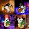 Atrapasol Halloween Nuevo Producto Transfronterizo Fantasma Lindo Acrílico Fantasma 2D Decoración Colgante para Ventana de Jardín Decoración del Hogar