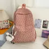 Mochila Escolar para Meninas do Ensino Fundamental, Bonita, Veludo Cotelê, Versátil, Doce, Grande Capacidade, Mochila Leve para Estudantes do Campus