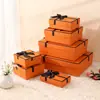 Em estoque Caixa de Presente Fita Laranja Caixa de Presente Lembrança Caixa Vazia Caixa de Presente para Festival Sensação de Luxo Caixa de Presente de Luxo Personalização