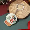 Chaveiro de Natal Novo Transfronteiriço Papai Noel Sino de Natal Árvore de Natal Boneco de Neve Placa de Madeira Pingente Conjunto de Natal