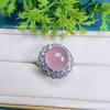 Anillo de calcedonia verde cara de huevo redondo al por mayor comparable al jade verde yang helado anillo de lujo para mujer incrustado en vivo