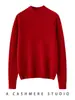 Suéter de cachemira para mujer, 100% cachemira pura de cabra, nuevo diseño de moda, color sólido, versátil, cuello medio alto, jersey de punto, suéter cálido