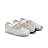 Zapatos Mary Jane Plateados con Cordones para Mujer 2026 Primavera Nuevos Zapatillas Planas de Ballet Tenis Casuales para Combinar con Faldas
