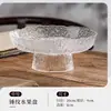Prato de Frutas de Vidro para Sala de Estar, Uso Doméstico, Luxo Leve, Decoração de Mesa de Centro de Alta Qualidade, Cesta de Prato com Pé Alto para Doces, Lanches, Frutas Secas