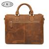 Bolsa Masculina Jiameida de Couro Genuíno Europeu e Americano para Viagens de Negócios, Bolsa Transversal, Pasta de Couro de Vaca de Primeira Camada com Costuras, Estilo Executivo