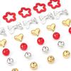 Galvanoplastia acrílica UV corazón de durazno redondo lazo ciruela DIY hecho a mano material para pulsera collar de cuentas accesorios
