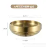 Tigela de macarrão frio estilo coreano tigela de macarrão instantâneo de aço inoxidável dourado tigela de ramen tigela de bibimbap coreana de camada dupla tigela grande para sopa tigela de tempero com rosca