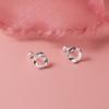 Plata Pura 999 Plata Moda Tendencia Pendientes de Tornillo Mobius Simples Amor Verdadero Eterno Clavo para Hélice Auricular M06223