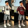 Conjunto de Verano para Niños 2026 Estilo Nuevo Niños Medianos y Grandes Camiseta de Manga Corta de Verano Delgada Sensación de Hielo Conjunto de Dos Piezas Estilo Verano Moderno Fresco