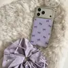 Laço Glitter Roxo Adequado para Capa de Celular Apple 17Promax Elástico de Cabelo Iphone16 15 Fofo 14/13