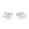 Brincos Clássicos Simples Versáteis de Pena Dourada e Prateada com Cravação de Diamantes Brincos com Pino de Prata 925 Brincos de Clipe para Orelha Sem Furo para Mulheres