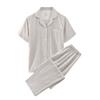 Conjunto de Pijama de Pareja de Algodón 100% Doble Capa de Gasa Estilo Japonés Muji Nishikawa de Manga Corta y Pantalón Largo Ropa de Casa Simple de Alta Calidad a Cuadros