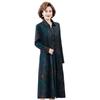 Último vestido longo de outono estilo ocidental para mães de meia-idade, vestido de tamanho grande que cobre a barriga para mulheres de meia-idade e idosas, para primavera e outono