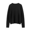 Suéter de Punto Informal Delgado Imitación Color Sólido Simple Cuello Redondo Jersey Suéter de Cachemira para Mujer 100% Cachemira Pura