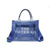 Bolsa de ombro feminina de grande capacidade, transparente, de PVC, para viagem diária, transversal