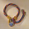 Cuerda de Mano Xizang Tejida a Mano Recurrente Cuerda de Mano Pequeña Pulsera Thangka Cuerda Thangka Dios de la Riqueza Madre Verde Zakilam