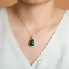 Yuebao Joias Jade Natural Hetian Prata Esterlina S925 Banhada a Ouro Verde Jade Cabaça Ruyi Moeda de Cobre Super Brilhante Pingente de Alto Padrão