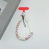 Estilo ins correa de teléfono tejida de color contrastante correa corta para la muñeca colgante de llavero de cámara CCD anti-pérdida unisex