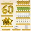 Fiesta de Cumpleaños número 18 Transfronteriza Globos Dorados con Números Globos de Papel de Aluminio con Estrellas Banderín Decoraciones para Fiesta de Cumpleaños Venta al por Mayor