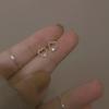 Pendientes de Plata 925 Aguja Francesa Lindo Doudou Amor para Mujer Japoneses y Coreanos Mini Corazón de Durazno Diamantes para Dormir Sin Pinchar