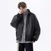 Chaqueta Holgada de Cuero PU Estilo Hong Kong para Hombre Moda Primavera y Otoño Marca Biker Chaqueta de Béisbol a la Moda Americana