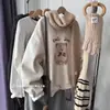 Sudadera holgada de cuello redondo para mujer, forrada de felpa, nuevo estilo otoño/invierno 2026, retro americano, engrosada, adecuada para figuras petite, sin capucha