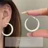 Brincos de Argola Grandes Minimalistas Brincos Retro para o Dia a Dia Brincos de Argola Estilo Minimalista Prata Brincos de Tarraxa Moda Personalidade de Luxo Leve