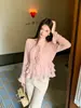 Xiu Xixi Linhas Treze 2026 Outono Elegante Chiffon Gravata Emagrecedora Blusa para Mulheres 89885
