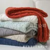 Manta de sofá estilo nórdico transfronteriza, manta pequeña tejida, manta para siesta con aire acondicionado, camino de cama para casa de huéspedes, banderín de cama con patrón geométrico