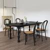Mesa de comedor de madera maciza retro de estilo tranquilo, rectangular, para apartamento pequeño, mesa de comedor de pared y silla, mesa de comedor francesa negra personalizada y creativa