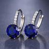 Pendientes Redondos de Zirconia con Incrustaciones de Cobre Estilo Coreano de Lujo Ligero para Mujer, Accesorios para Orejas con Diamantes de Colores Sencillos y de Moda, Aros de Moda
